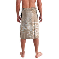 Aotearoa Maori Koru Curves Lavalava Silver Ferns - Mocha