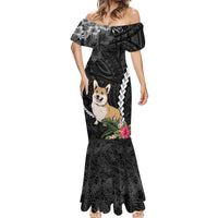 Personalised Polynesian Dog Mermaid Dress Corgi Mix Tropical Flowers LT7 - Polynesian Pride