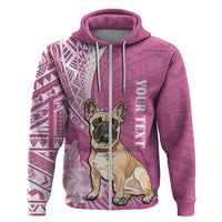 Custom Polynesian Pacific Bulldog Hoodie With Pink Hawaii Tribal Tattoo Patterns LT7 Zip Hoodie Pink - Polynesian Pride