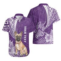 Personalised Polynesian Pacific Bulldog Hawaiian Shirt With Violet Hawaii Tribal Tattoo Patterns LT7 - Polynesian Pride