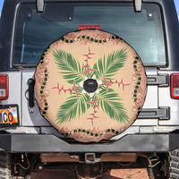 Hawaii Quilt Inspired Collection Aloha Flowers Spare Tire Cover Maile - Kukui Nut Lei LT7 Coral Pink - Polynesian Pride