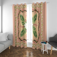 Hawaii Quilt Inspired Collection Aloha Flowers Window Curtain Maile - Kukui Nut Lei LT7 With Grommets Coral Pink - Polynesian Pride