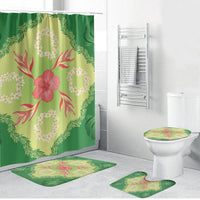 Hawaii Quilt Inspired Collection Aloha Flowers Bathroom Set Plumeria - Ti Leaf Lei LT7 Bathroom Set (4 pcs) Green - Polynesian Pride