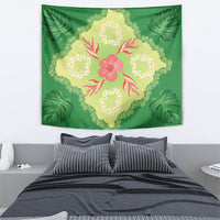 Hawaii Quilt Inspired Collection Aloha Flowers Tapestry Plumeria - Ti Leaf Lei LT7 - Polynesian Pride