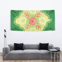Hawaii Quilt Inspired Collection Aloha Flowers Tapestry Plumeria - Ti Leaf Lei LT7 - Polynesian Pride