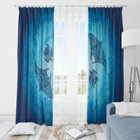 Hawaii Quilt Inspired Collection Aloha Sea Window Curtain Manta Ray and Turtles LT7 - Polynesian Pride