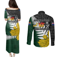 Personalised New Zealand Vs South Africa Rugby Couples Matching Puletasi Dress and Long Sleeve Button Shirts Rivals - Tribal Style LT7 - Polynesian Pride