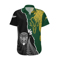 Personalised New Zealand Vs South Africa Rugby Hawaiian Shirt Rivals Dynamics LT7 Black Green - Polynesian Pride