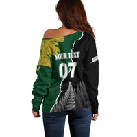 Personalised New Zealand Vs South Africa Rugby Off Shoulder Sweater Rivals Dynamics LT7 - Polynesian Pride