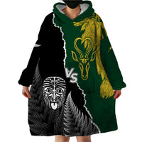 Personalised New Zealand Vs South Africa Rugby Wearable Blanket Hoodie Rivals Dynamics LT7 - Polynesian Pride