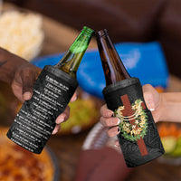 Hawaii Ka Pule a ka Haku Memorial 4 in 1 Can Cooler Tumbler Flower Lei Cross - Black LT7 - Polynesian Pride