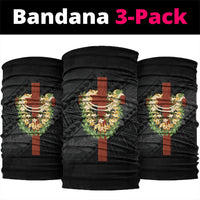Hawaii Ka Pule a ka Haku Memorial Neck Gaiter Flower Lei Cross - Black LT7 package One Size: 25*50cm Black - Polynesian Pride
