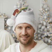 Hawaii Ka Pule a ka Haku Memorial Christmas Santa Hat Flower Lei Cross - Ivory White
