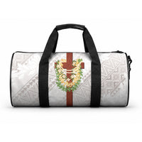 Hawaii Ka Pule a ka Haku Memorial Duffle Bag Flower Lei Cross - Ivory White