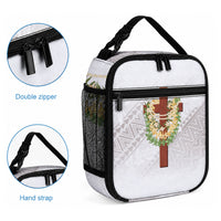 Hawaii Ka Pule a ka Haku Memorial Lunch Bag Flower Lei Cross - Ivory White