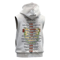 Hawaii Ka Pule a ka Haku Memorial Sleeveless Zip Hoodie Flower Lei Cross - Ivory White LT7 - Polynesian Pride