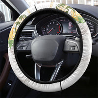 Hawaii Ka Pule a ka Haku Memorial Steering Wheel Cover Flower Lei Cross - Ivory White LT7 - Polynesian Pride