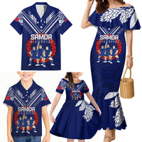 Personalised Samoa Rugby Family Matching Mermaid Dress and Hawaiian Shirt World Cup 2023 Siamupini Siva Tau LT7 - Polynesian Pride