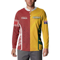 Australia - Tonga Rugby Custom Button Sweatshirt Minimalist Dynamic