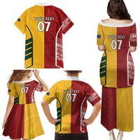 Australia - Tonga Rugby Custom Family Matching Puletasi and Hawaiian Shirt Minimalist Dynamic