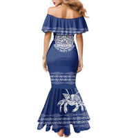Queen Salote College 100 Years Anniversary Personalized Family Matching Mermaid Dress and Hawaiian Shirt Tonga QSC Royal Blue - Polynesian Pride