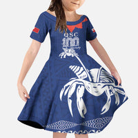 Queen Salote College 100 Years Anniversary Personalized Family Matching Tank Maxi Dress and Hawaiian Shirt Tonga QSC Royal Blue - Polynesian Pride