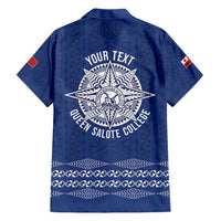 Queen Salote College 100 Years Anniversary Personalized Hawaiian Shirt Tonga QSC Royal Blue - Polynesian Pride