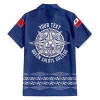 Queen Salote College 100 Years Anniversary Personalized Hawaiian Shirt Tonga QSC Royal Blue - Polynesian Pride