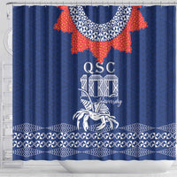 Queen Salote College 100 Years Anniversary Shower Curtain Tonga QSC Royal Blue - Polynesian Pride