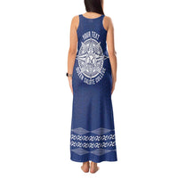 Queen Salote College 100 Years Anniversary Personalized Tank Maxi Dress Tonga QSC Royal Blue - Polynesian Pride