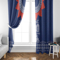 Queen Salote College 100 Years Anniversary Window Curtain Tonga QSC Royal Blue - Polynesian Pride