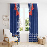 Queen Salote College 100 Years Anniversary Window Curtain Tonga QSC Royal Blue - Polynesian Pride