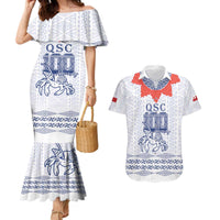 Queen Salote College 100 Years Anniversary Personalized Couples Matching Mermaid Dress and Hawaiian Shirt Tonga QSC White - Polynesian Pride