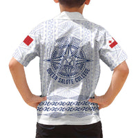 Queen Salote College 100 Years Anniversary Personalized Family Matching Long Sleeve Bodycon Dress and Hawaiian Shirt Tonga QSC White - Polynesian Pride