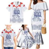 Queen Salote College 100 Years Anniversary Personalized Family Matching Mermaid Dress and Hawaiian Shirt Tonga QSC White LT7 - Polynesian Pride