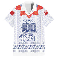 Queen Salote College 100 Years Anniversary Personalized Family Matching Mermaid Dress and Hawaiian Shirt Tonga QSC White LT7 Dad's Shirt - Short Sleeve White - Polynesian Pride