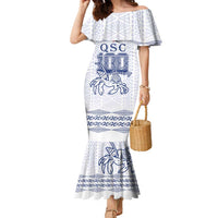 Queen Salote College 100 Years Anniversary Personalized Family Matching Mermaid Dress and Hawaiian Shirt Tonga QSC White LT7 Mom's Dress White - Polynesian Pride