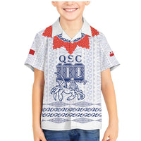 Queen Salote College 100 Years Anniversary Personalized Family Matching Mermaid Dress and Hawaiian Shirt Tonga QSC White LT7 Son's Shirt White - Polynesian Pride