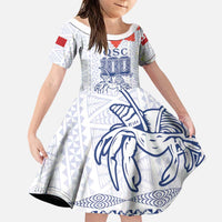 Queen Salote College 100 Years Anniversary Personalized Family Matching Summer Maxi Dress and Hawaiian Shirt Tonga QSC White - Polynesian Pride