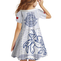 Queen Salote College 100 Years Anniversary Personalized Kid Short Sleeve Dress Tonga QSC White - Polynesian Pride