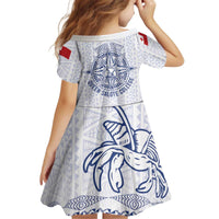 Queen Salote College 100 Years Anniversary Personalized Kid Short Sleeve Dress Tonga QSC White - Polynesian Pride