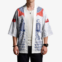 Queen Salote College 100 Years Anniversary Personalized Kimono Tonga QSC White - Polynesian Pride