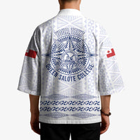 Queen Salote College 100 Years Anniversary Personalized Kimono Tonga QSC White - Polynesian Pride