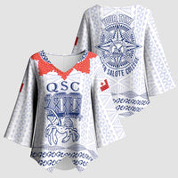 Queen Salote College 100 Years Anniversary Personalized Kimono Sleeve Blouse Tonga QSC White - Polynesian Pride