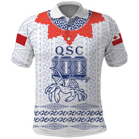 Queen Salote College 100 Years Anniversary Personalized Polo Shirt Tonga QSC White LT7 White - Polynesian Pride