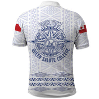 Queen Salote College 100 Years Anniversary Personalized Polo Shirt Tonga QSC White LT7 - Polynesian Pride