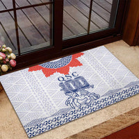 Queen Salote College 100 Years Anniversary Rubber Doormat Tonga QSC White - Polynesian Pride