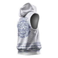 Queen Salote College 100 Years Anniversary Personalized Sleeveless Hoodie Tonga QSC White - Polynesian Pride