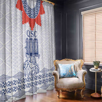 Queen Salote College 100 Years Anniversary Window Curtain Tonga QSC White - Polynesian Pride