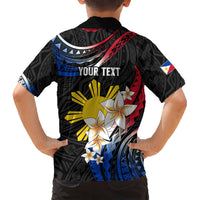 Personalised Philippines Tribal Kid Hawaiian Shirt Mix Plumeria - Flag Colors LT7 - Polynesian Pride